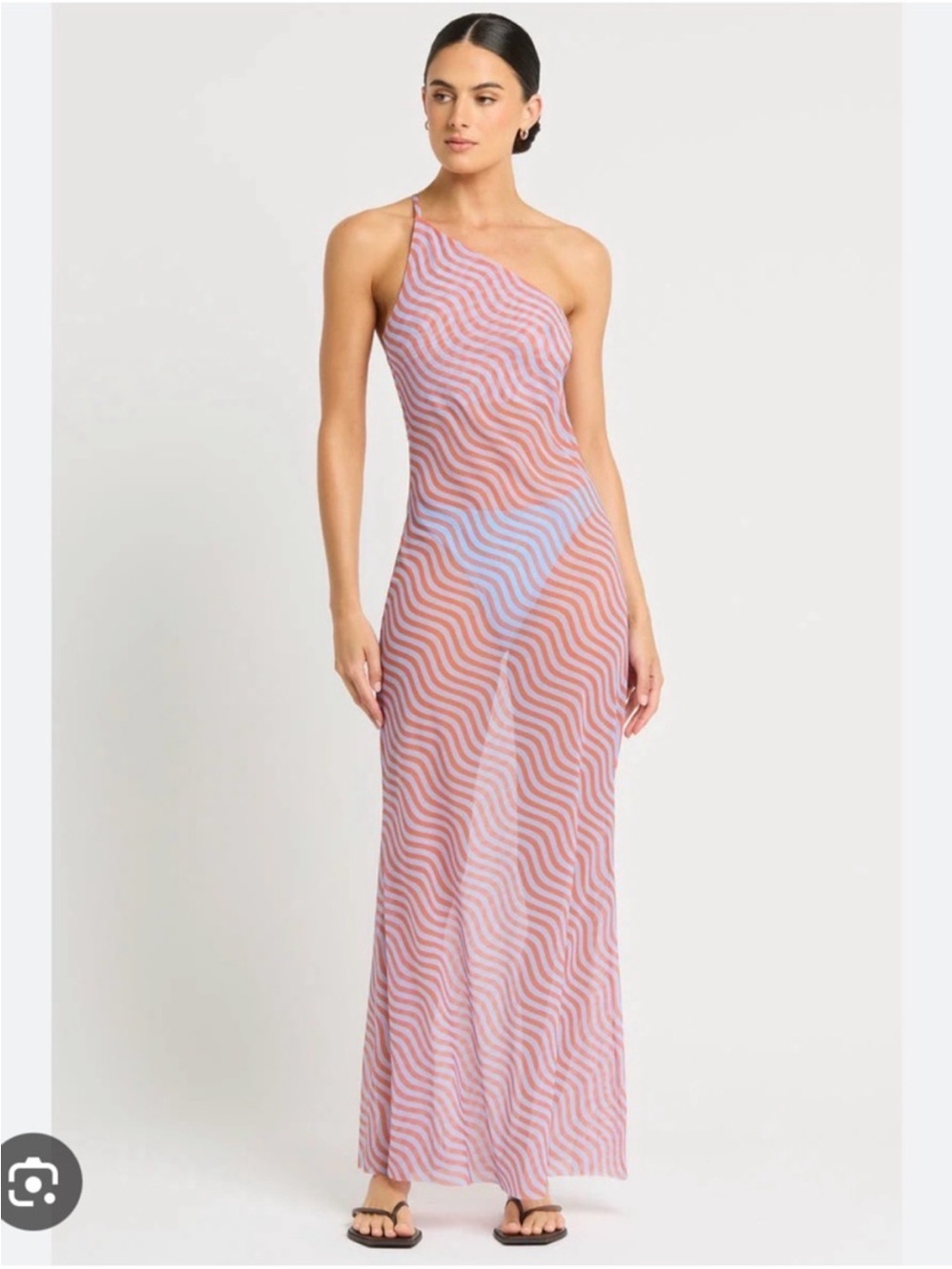 BOND-EYE “Amelia” Asymmetrical Maxi Dress in Sunbaked Stripe